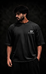 Black drop shoulder oversized t-shirt with Dragon Breakout print - Elitewear X