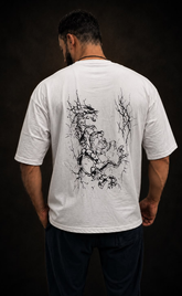 Skin tone drop shoulder oversized t-shirt with Dragon Breakout print - Elitewear
X