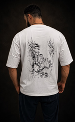 Skin tone drop shoulder oversized t-shirt with Dragon Breakout print - Elitewear
X