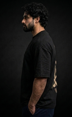 Black oversized t-shirt with Chinese Writing graphic print - Elitewear X