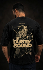 Black drop shoulder oversized t-shirt with Dusty Sounds print - Elitewear X