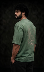 Olive drop shoulder oversized t-shirt with Dragon Breakout print - Elitewear X