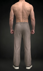 Beige baggy trouser with flame graphic print at hem - Elitewear X