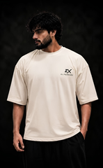 Skin tone oversized streetwear t-shirt with Discipline Over Motivation print -
Elitewear X