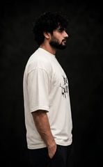 Skin tone drop shoulder oversized t-shirt with Elitewear X logo print