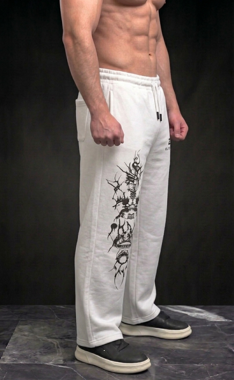 Grey baggy trousers with Dragon Strike graphic print - Elitewear X