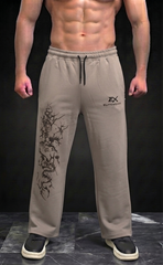 Beige baggy trousers with Dragon Strike graphic print - Elitewear X